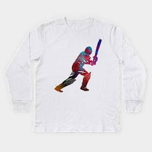 Cricket sport art #cricket Kids Long Sleeve T-Shirt